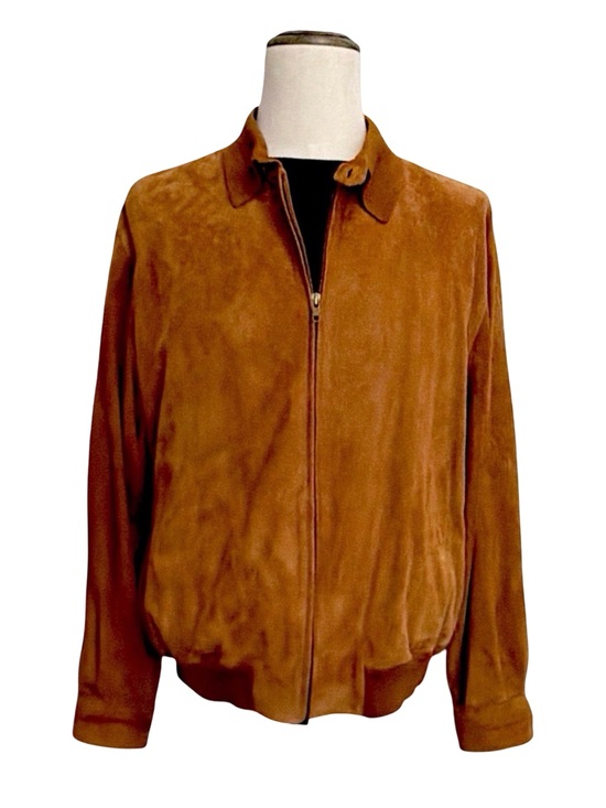 Sulka Other - Sulka Men’s Brown Suede Leather Bomber Jacket | Size 44 | Luxury | Zip Front